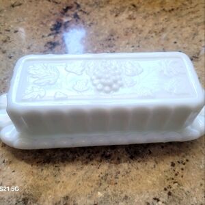 Westmoreland milk glass butter dish